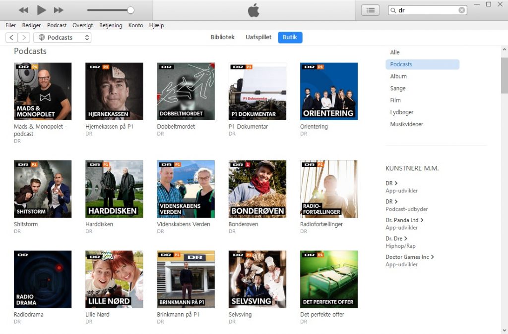 DR's Podcasts set i itunes