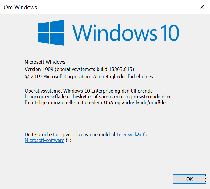 Om Windows - Winver