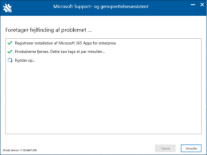 Microsoft 365 uninstall support tool