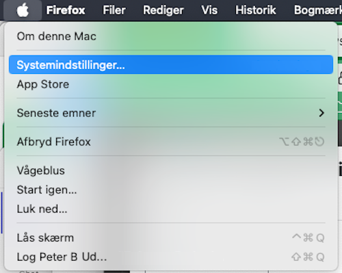 MacOS > Æblemenu > Systemindstillinger